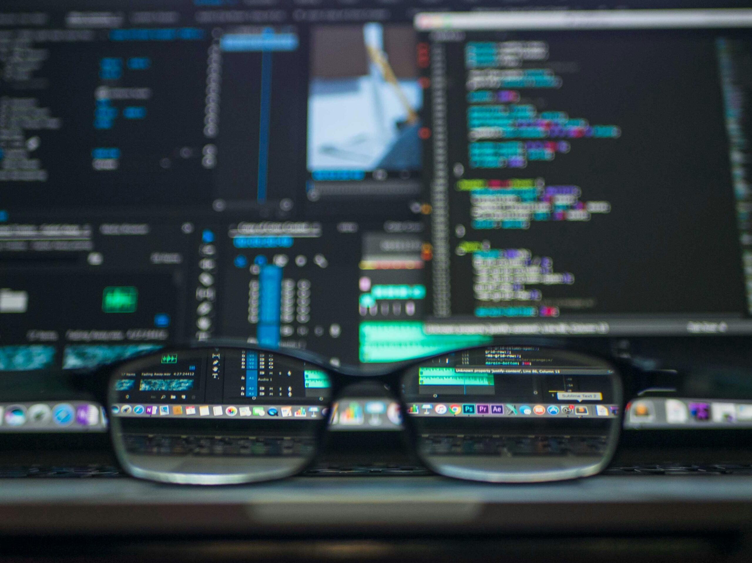 images d'une paire de lunettes devant ecran pc - belizak